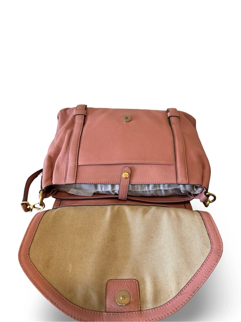 MCM Dusty Rose Leather Satchel Handbag - Women